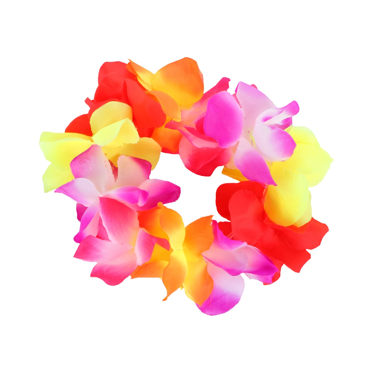 

4Pcs Flower Lei Set Hawaii Style Colorful Artificial Blooms for Party Beach Luau Decoration Headpiece Bracelet Necklaces Garland