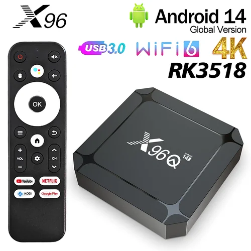 Original X96Q RK3518 Android 14 TV BOX 4K USB3.0 4K WIFI6 Youtube Netflix Streaming Media Player Android tv