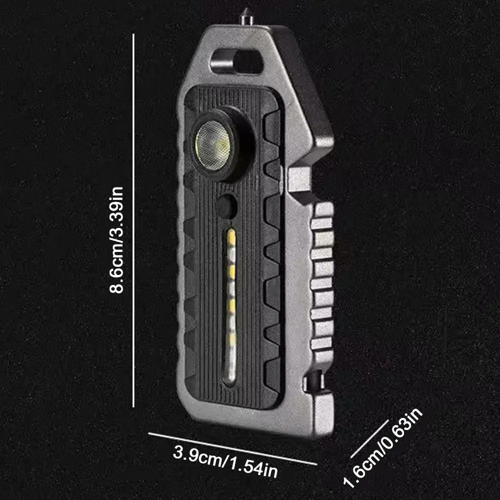 COB LED Mini LED Flashlight 5 Modes Adjustable Bottle Opener Emergency Torch Waterproof USB Rechargeable Keychain Flashlight