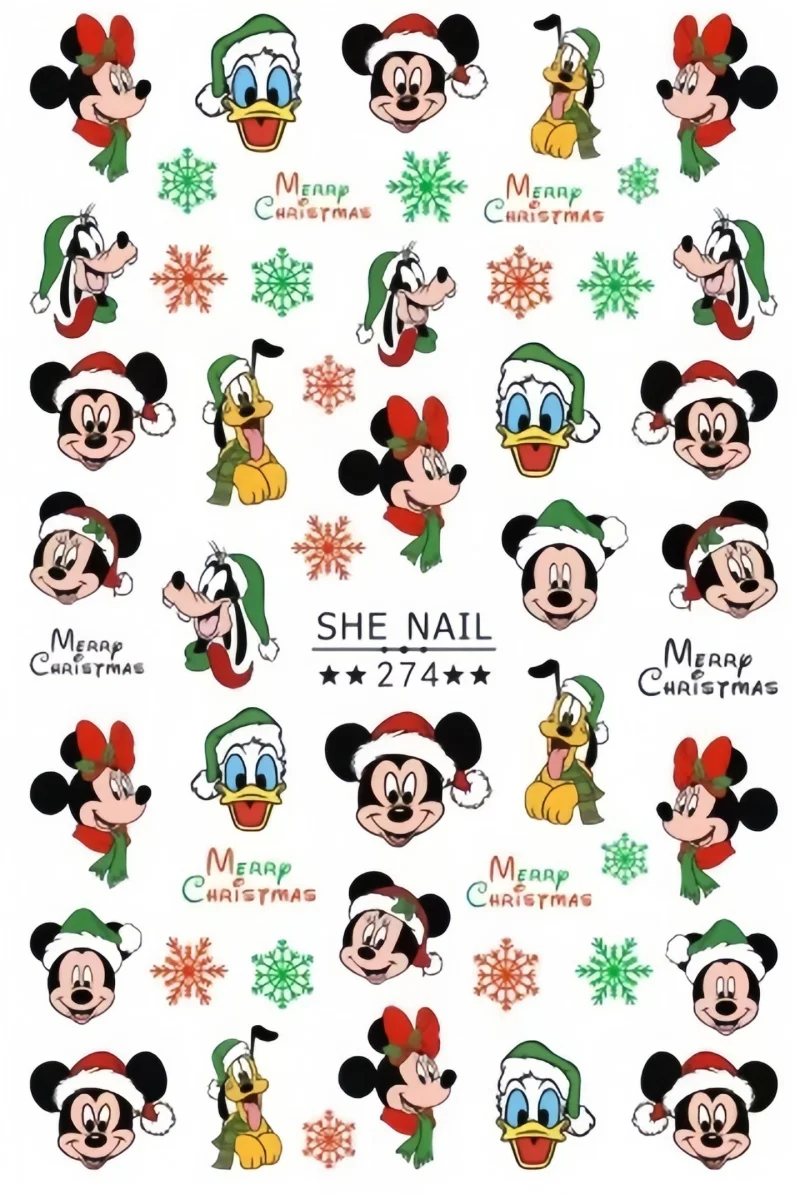 Disney-Cute Cartoon Anime adesivos, Mickey, Minnie, ponto, brinquedo infantil, adesivos de carro, Natal, novo, 1pc