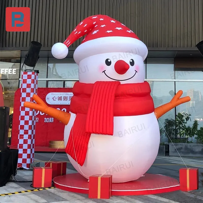 City quare decoration inflatable winter snowman facotry customize size design