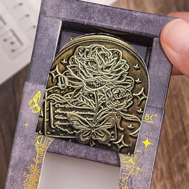 종이 바인더 금속 클립 금속 책 바인더 빈티지 페이지 클립 여행자 학생 문구 장식 빌 바인더, 책 애호가