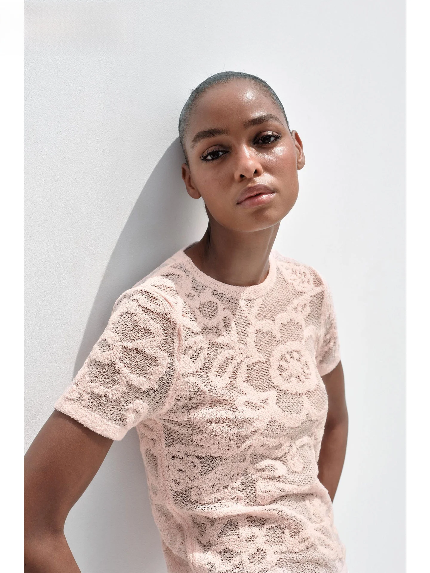 ZAPRHA 2025 Estate Nuovo Dolce Fiore Stampa Lavorato a Maglia Or Sve Round Ne Top Quali Materiale Slim Fit Faion da Donna