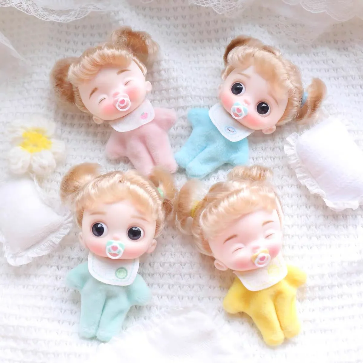 Mini muñeca Reborn OB11 para bebé, muñeca de princesa BJD de 9cm con accesorios para chupete, articulaciones móviles para niñas, regalos de cumpleaños