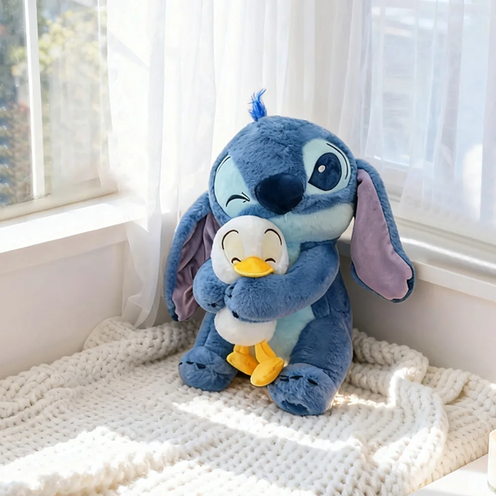 Disney kawaii ponto lilo bonito pato pelúcia brinquedos boneca dos desenhos animados anime figura decoração travesseiro peluches menina presente de aniversário