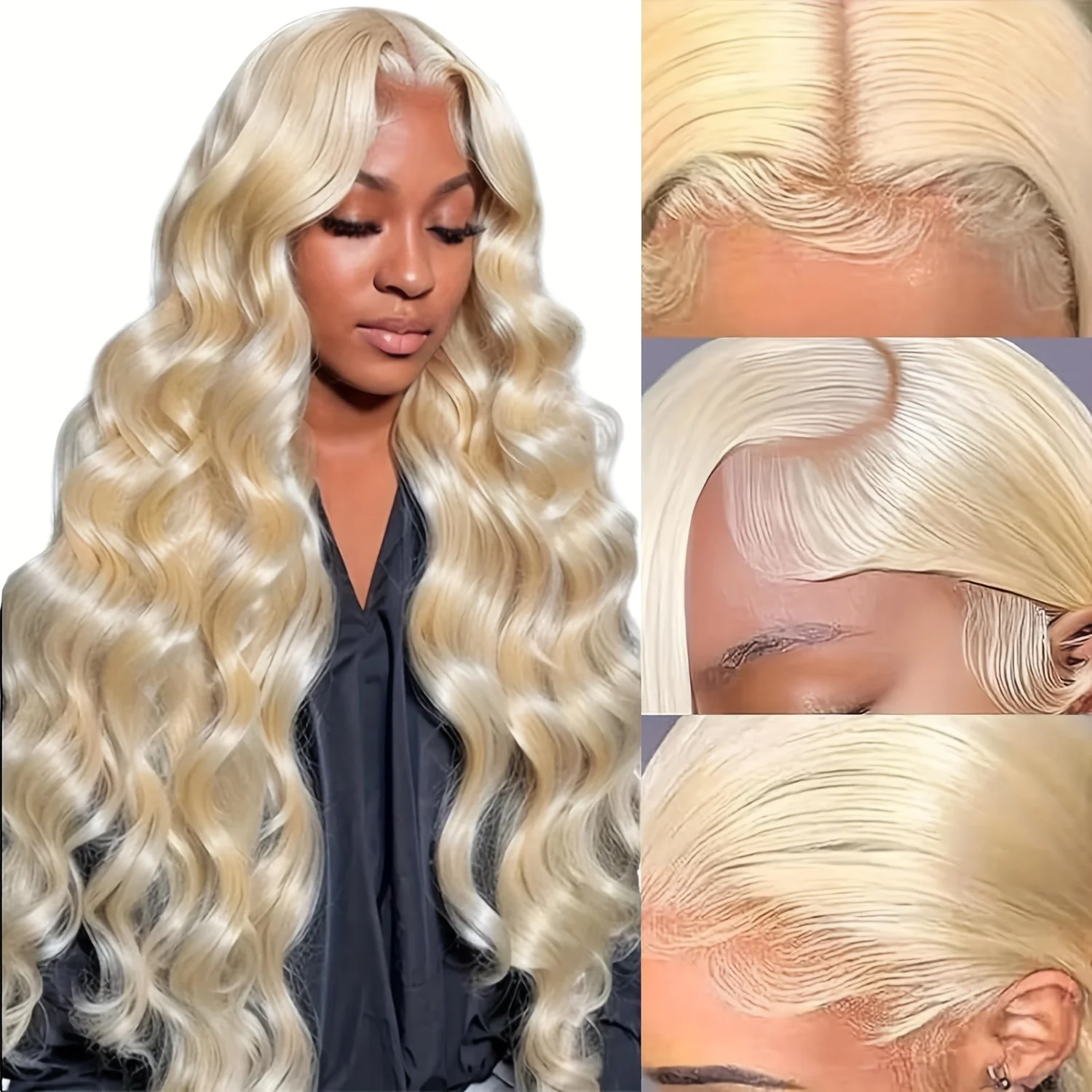 Body Wave 613 Human Hair Wigs 13x6 13x4 Hd Lace Frontal Wigs 30 Inch 220 Density Loose Body Wave Brazilian Human Hair PrePlucked image 5