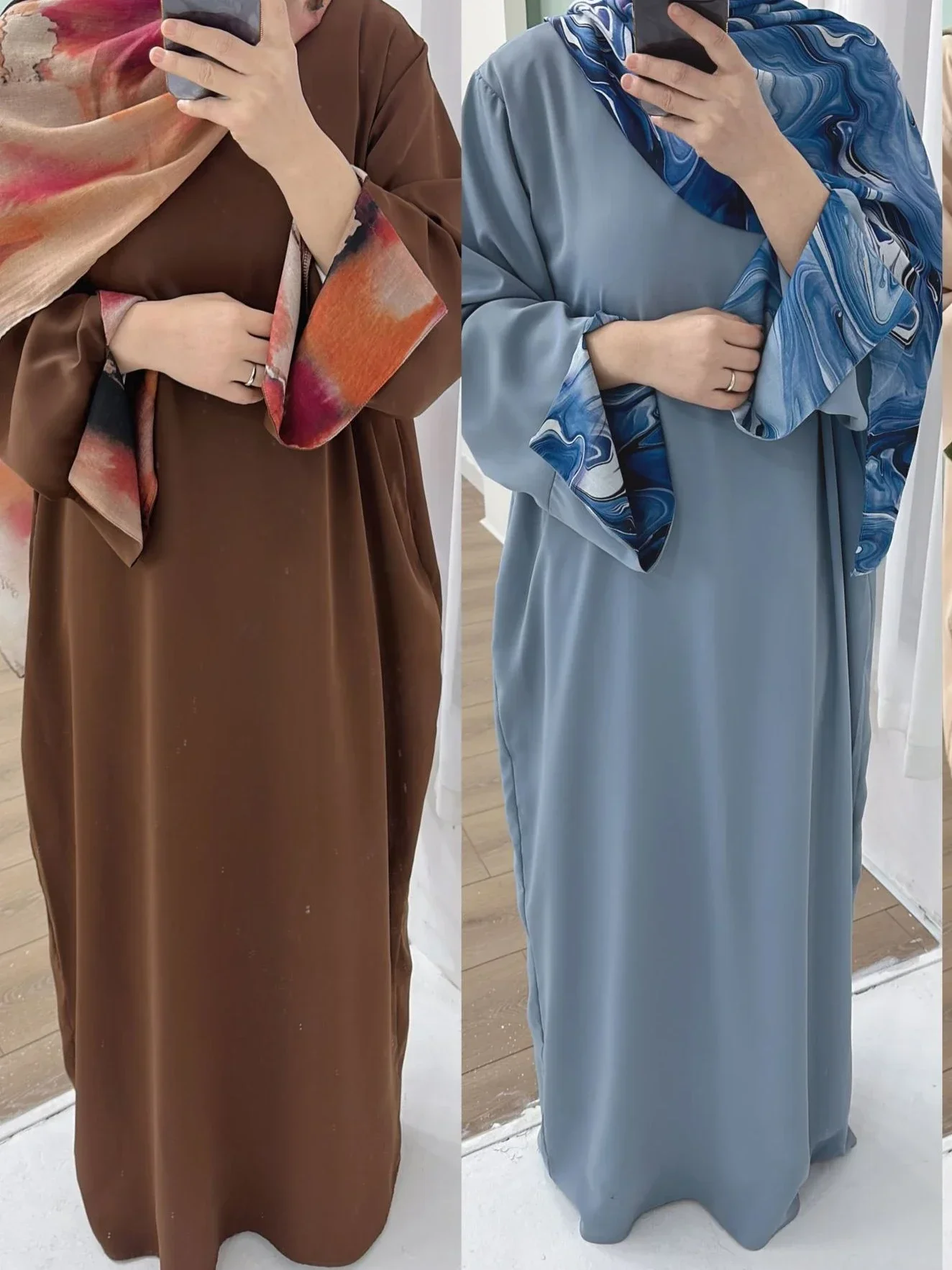 فساتين ماكسي إسلامية للنساء عباية جلابية بأكمام مقسمة لعيد رمضان المغرب دبي قفطان إسلام فيستدوس رداء عربي طويل 2026 #4