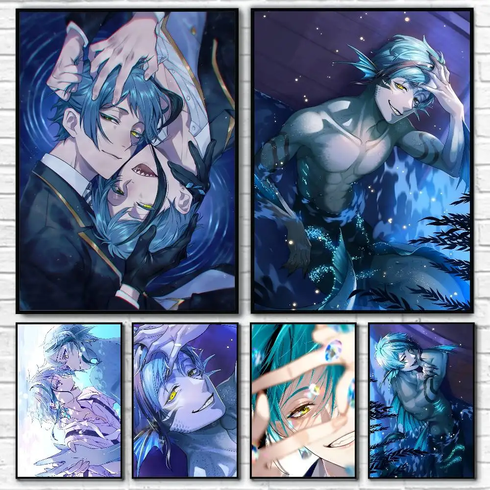 Póster de Manga de sanguijuela Floyd de las Maravillas, juego de Anime t-twisted-w-wonderland, impresión HD, Arte de la pared Decoración Vintage para el hogar, sala de estudio, 1 ud.