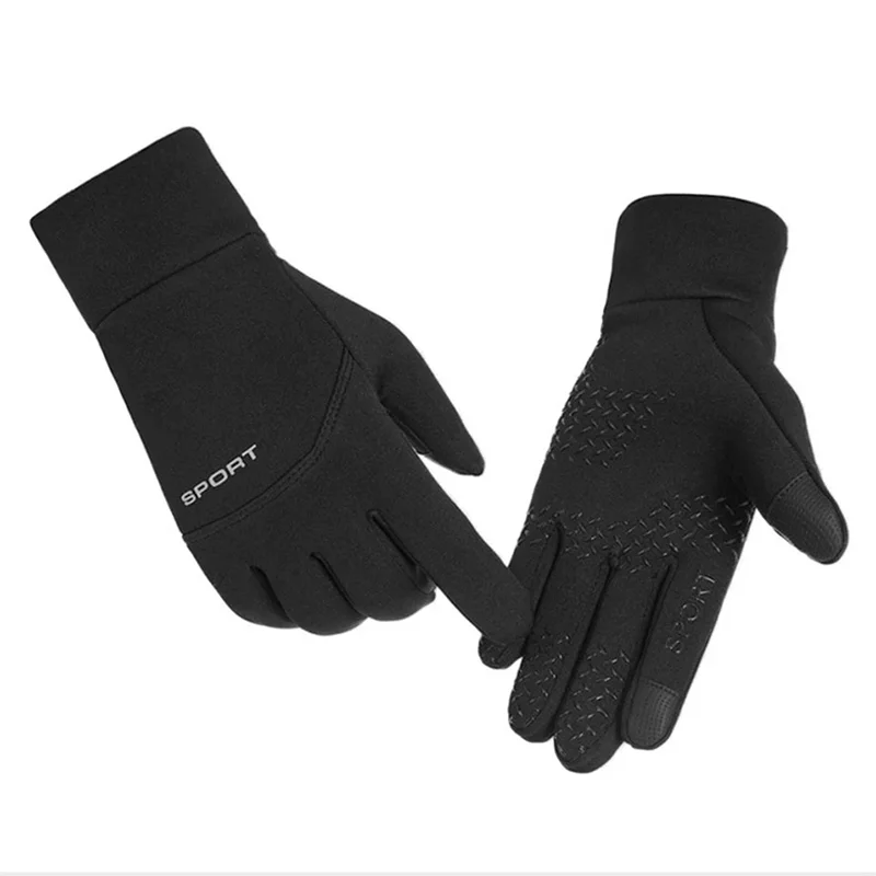 AliExpress NONE Winter Cycling Gloves for Unisex Fleece Lining Waterproof Touch Screen Compatible Outdoor Fishing Portable Full-finger Gloves