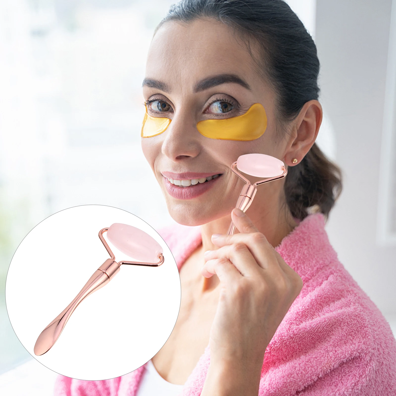 ลูกกลิ้งนวดหน้าหยกธรรมชาติ 1 ชิ้น เครื่องมือดูแลผิวหน้า ลดเลือนริ้วรอย ลดอาการบวม ลดรอยคล้ำใต้ตา ยกกระชับใบหน้า