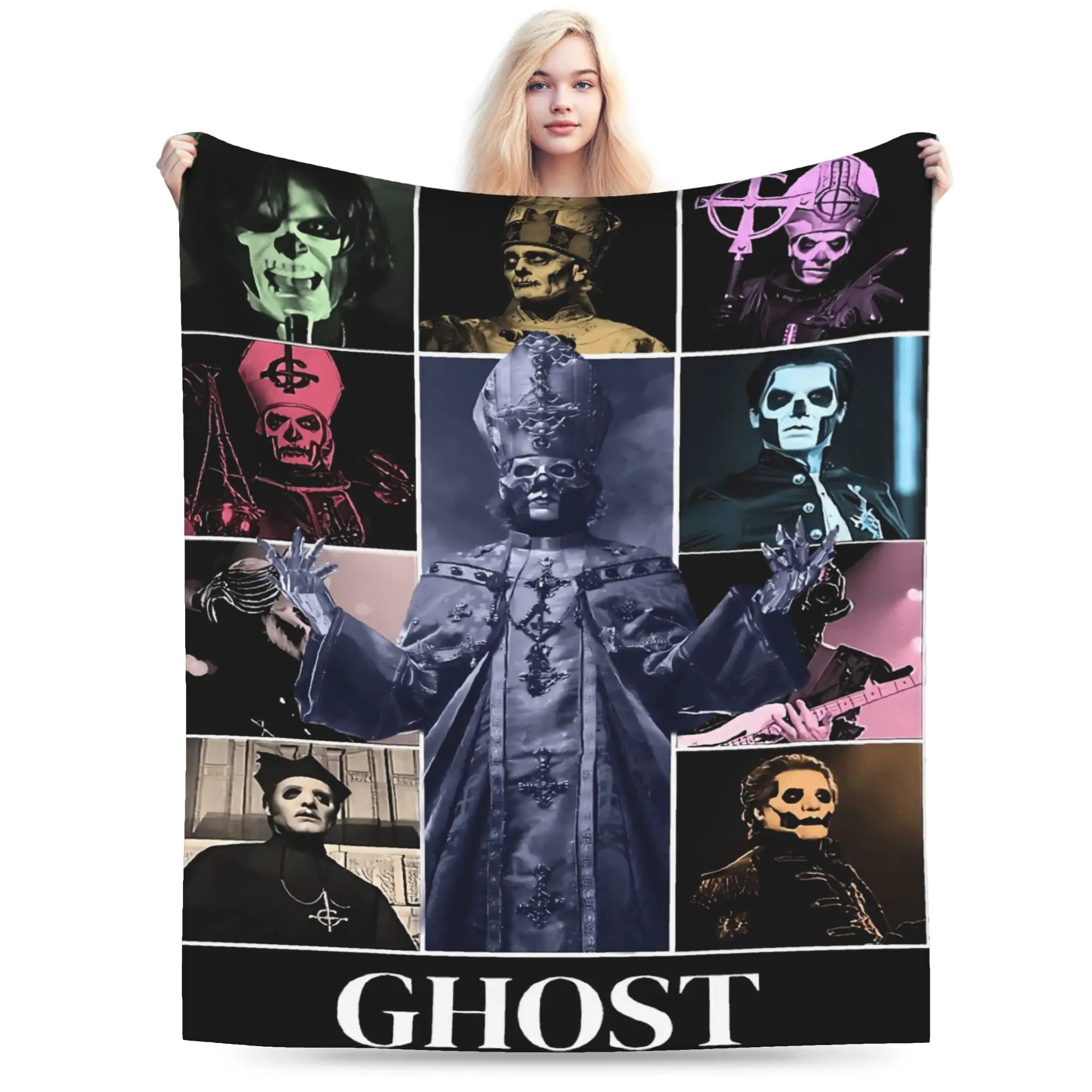 Warm Soft Blanket Decorative Papa V Perpetua Ghost Band Bedding Throws  Flannel Bedspread For Couch Chair Sofa Bed Cover