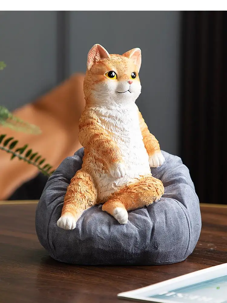 Creativity Sofa Lazy Orange Resin Crafts Living Room Desk Decoration Animal Statue Cute Modern Home Decorations Gift