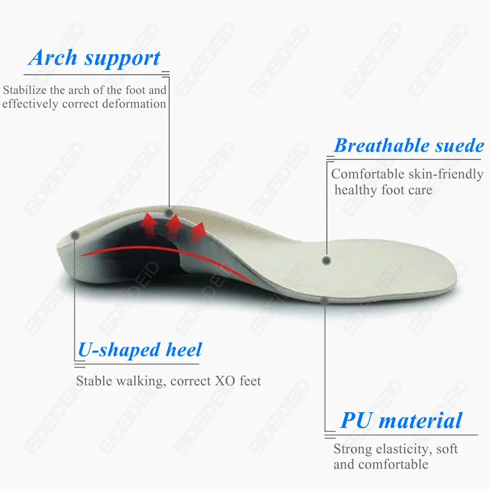 3D-Orthopädische Einlegesohlen für Plattfüße bei Kindern und Erwachsenen, Gewölbestütze für X-Beine, Orthopädische Schuh-Fersenpolster-Einlagen – Detail 6