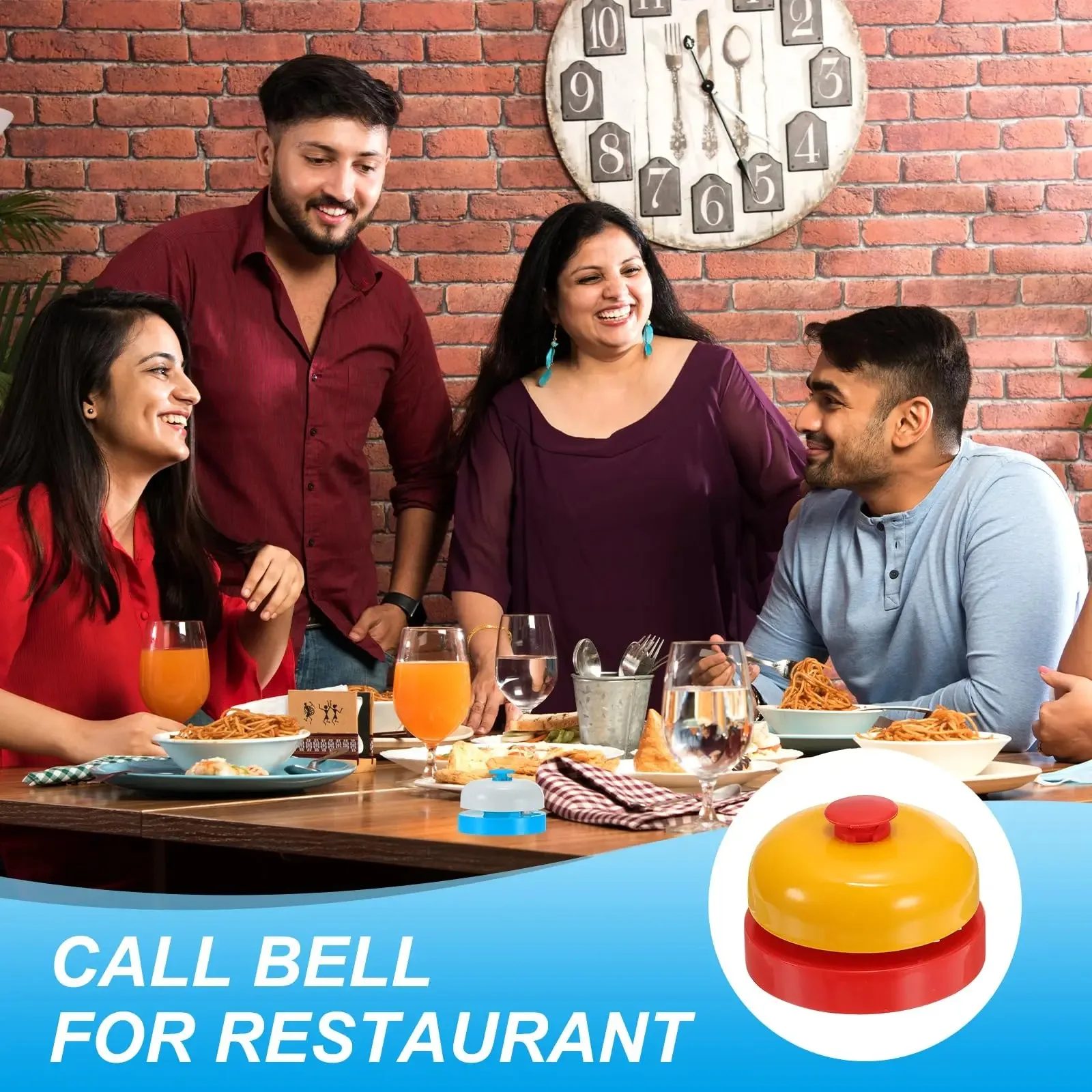 New Metal Hand Bell Delicate Durable Hand Clapping Bell Hand Pressing Service Bell Table Game Toy Accessories