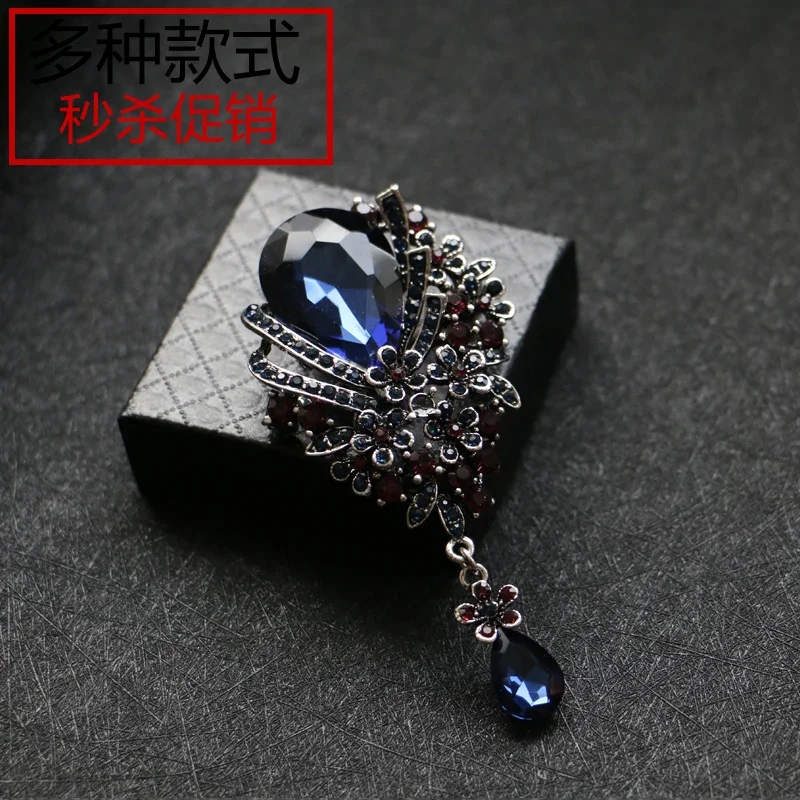 New Free Ship fashion casual Men's headwear Brooch diamond brooches suit Vintage Brooch Lapel Pin Badge accessories headdress