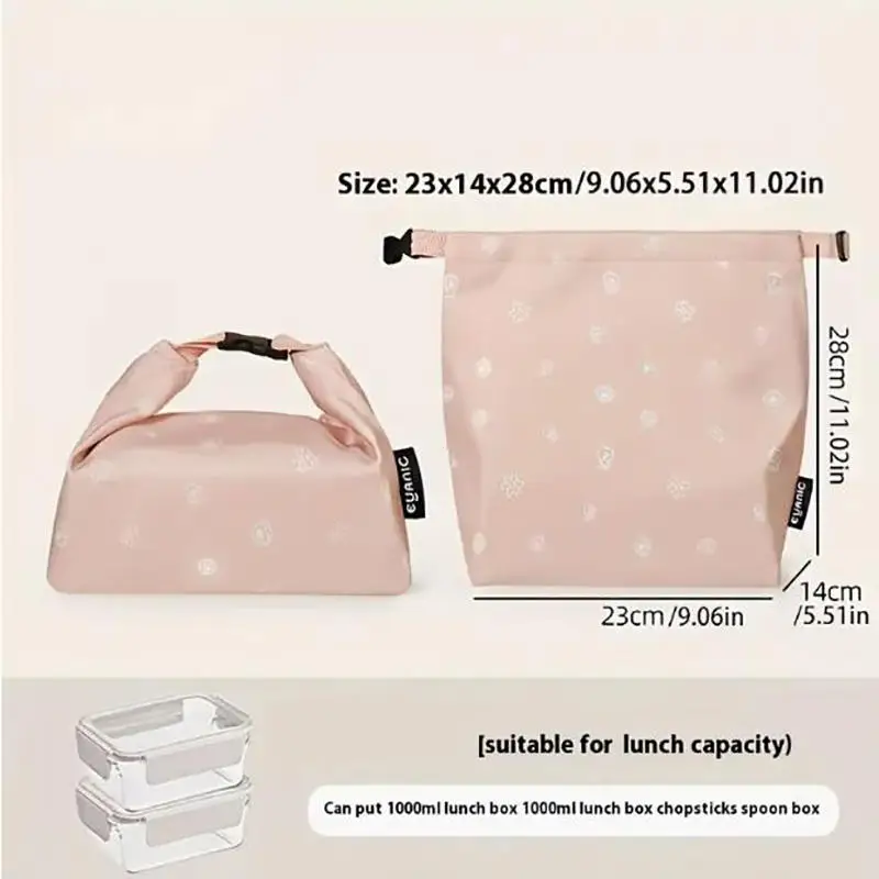 1 قطعة حزمة الغداء معزول بينتو حقيبة الألومنيوم احباط Lunchbox الجليد حقيبة المحمولة عشاء نزهة تخزين المواد الغذائية حقيبة يد #3