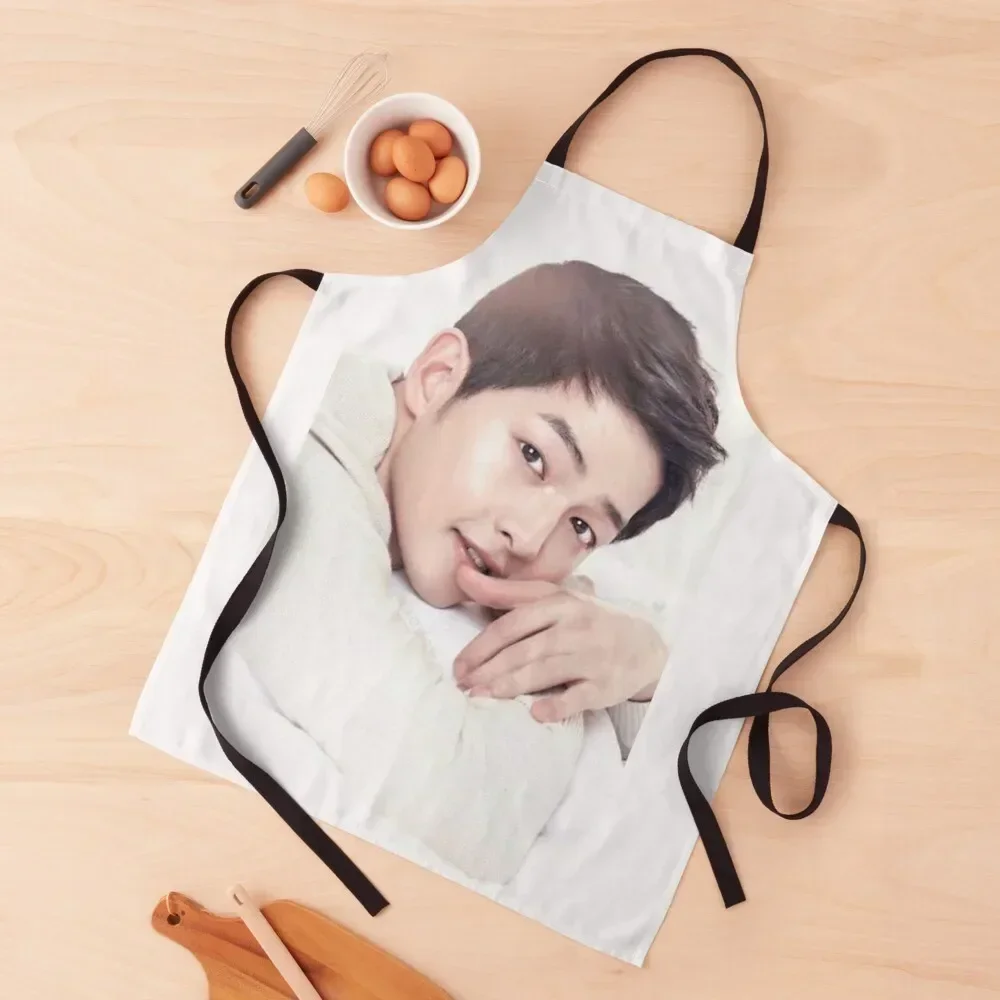 

Song Joong Ki in a White Photoshoot Apron Kitchen Items For Home women's kitchens Chef Uniform For Men Apron