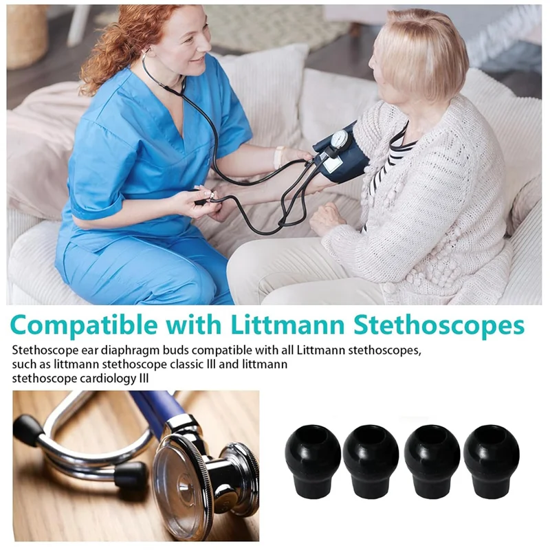 L70A 24 Pairs Stethoscope Ear Tips Suit Stethoscope Accessories Soft Sealing Ear Tips Soft Silicone Earplugs Earbuds