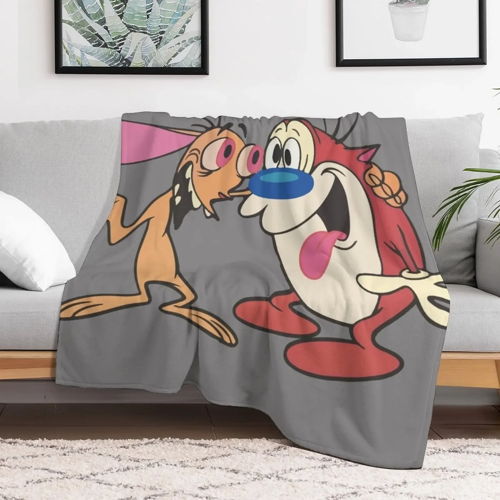 Ren and Stimpy BFF Throw Blanket Bed blankets ands Blankets