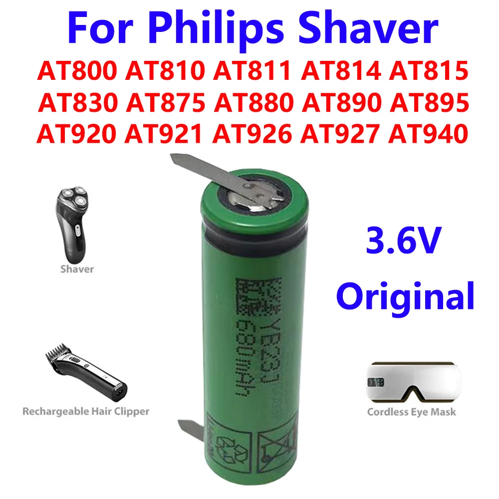 Image of Original Batterie Für Philips Rasierer AT800 AT810 AT811 AT814 AT815 AT830 AT875 AT880 AT890 AT895 AT920 AT921 AT926 AT927 AT940
