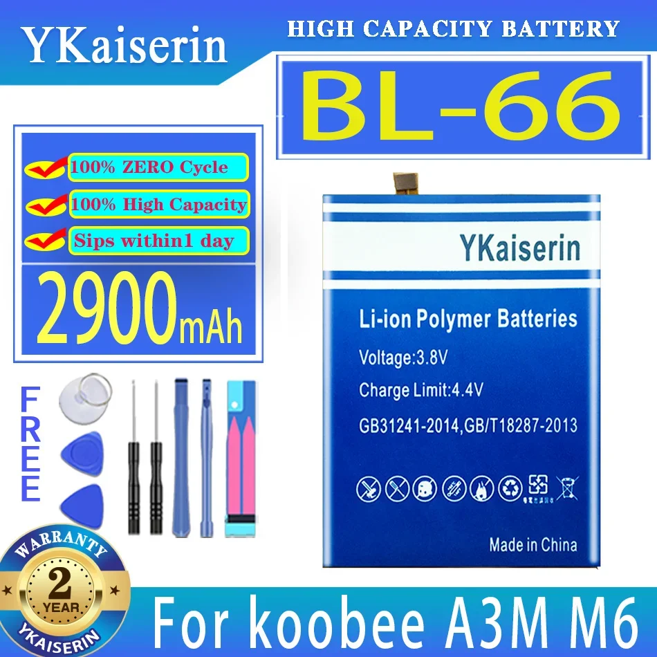 

YKaiserin Battery 2900mAh For koobee BL-66/71/72CT BL-71 BL-72CT A3M M6 S9Q S500Q S503 Mobile Phone Batteries