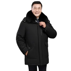 Pufferjas Man Met Vos Kraag Capuchon Parka Veren Jas Mannelijke Winter Afneembare Padding Eend Donsjacks Mannen Hoge Kwaliteit