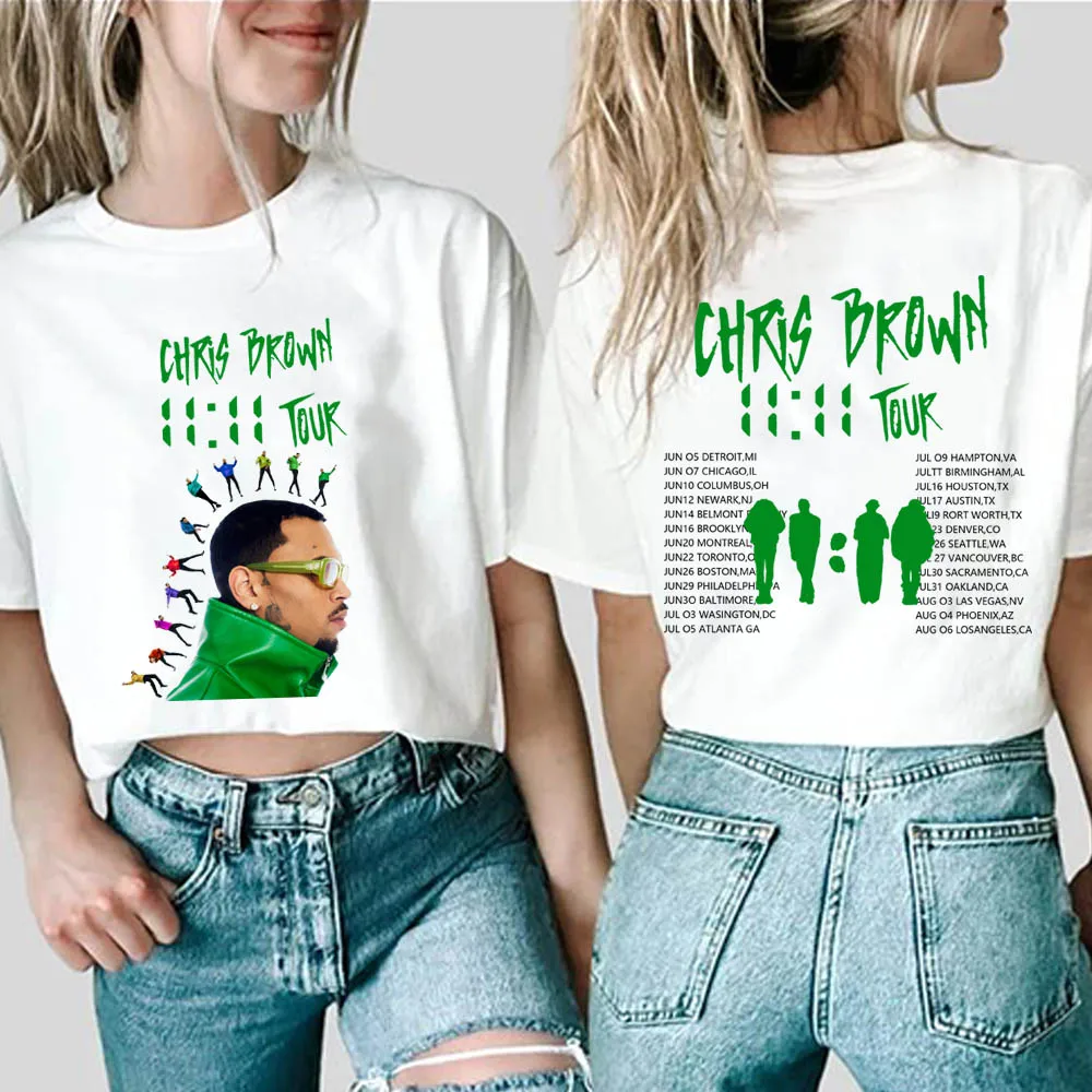 Chris Brown 11:11 2024 Tour T-Shirts Unisex Harajuku O-Neck Short Sleeve Chris Brown Shirts Fans Gift