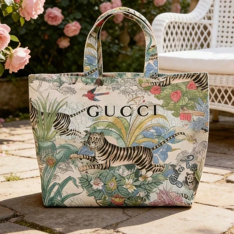 Ysl Beauty Makeup - Borsa Gucci con stampa tigre, tote