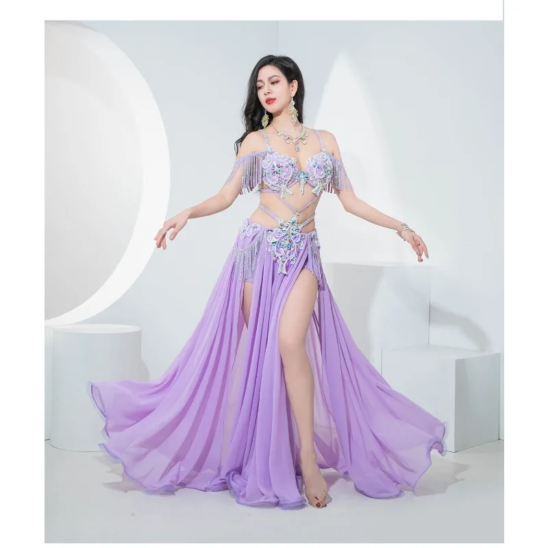 customized belly dance costume large gauze skirt popping oriental dance performance dress indian clothes women exotic dancewear