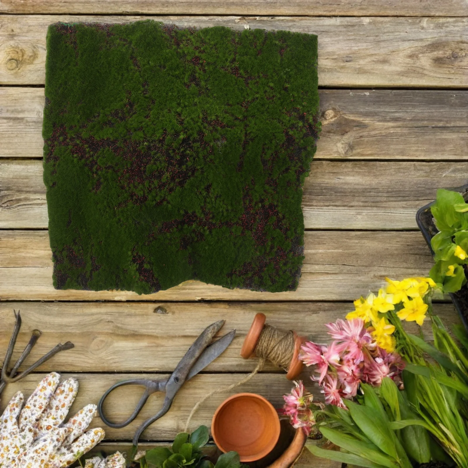 Simulation Moss Turf 11.8X11.8 Inch Artificial Grass Mat Realistic Faux Moss Rug For Diy Indoor Outdoor Decor Craft Bonsai