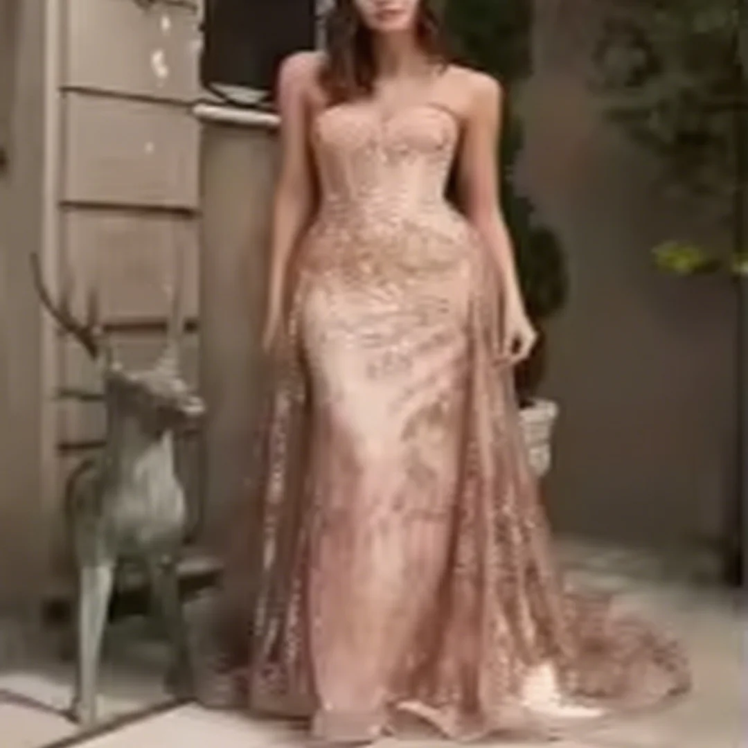 Customized One Piece Dress Party Evening Elegant Luxury Celebrity Luxurious Strapless Dresses Ball Gowns Evening dresses