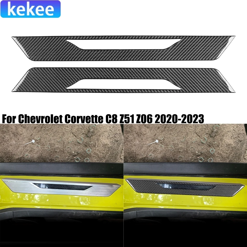 

For Chevrolet Corvette C8 Z51 Z06 2020-2025 Carbon Fiber Doorstep Threshold Bar Car Accessories Exterior Cover Sticker Auto Trim