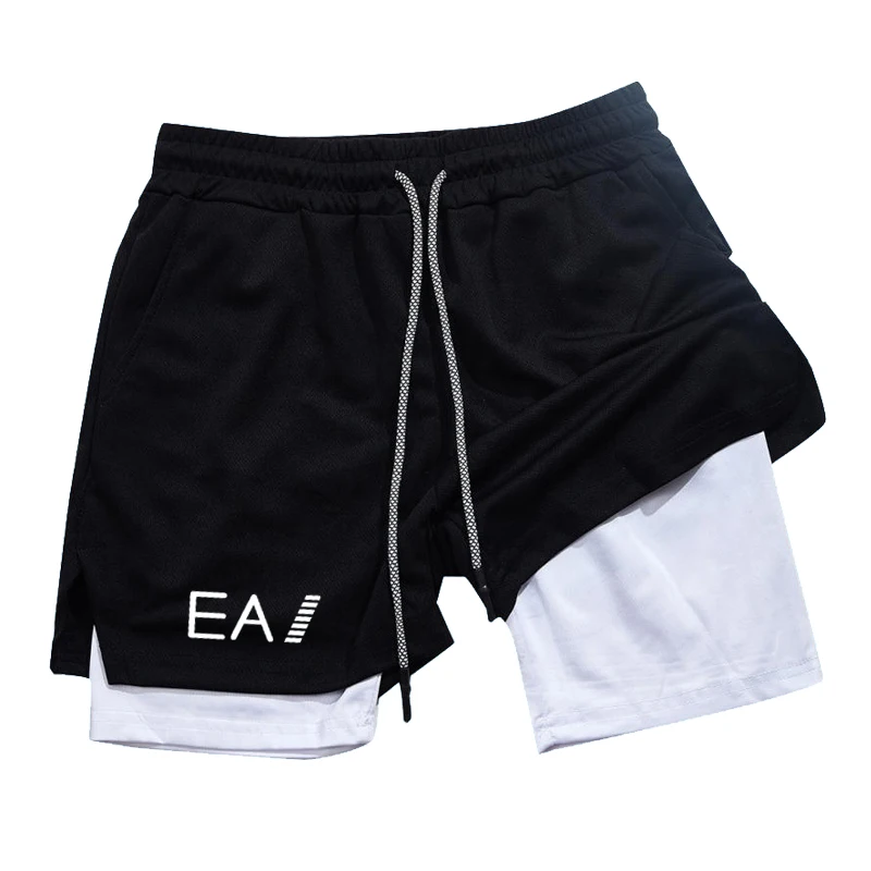 

Summer 2026 new men's double-layer 2-in-1 sports shorts, casual quick drying breathable running clothing shorts