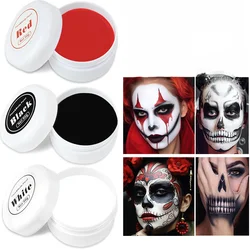 White Black Red Face Body Paint,Adult Oil Body Paint Set, Clown Vampire Skeleton Role Play Halloween Makeup