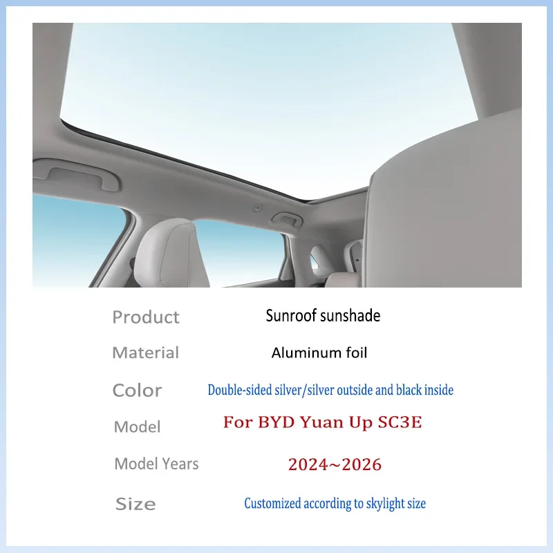 Car New Sun Shades Cover For BYD Yuan Up SC3E 2024~2026 2025 Auto Sunroof Sunshade Protector Anti-UV Heat Isolate Accessories