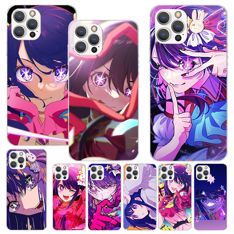 Japan Anime Oshi No Ko Phone Case For Apple iPhone 16 15 14 13 12 11 Pro Max Mini XS XR X 7 Plus 8 + SE Soft Silicone Print Shel