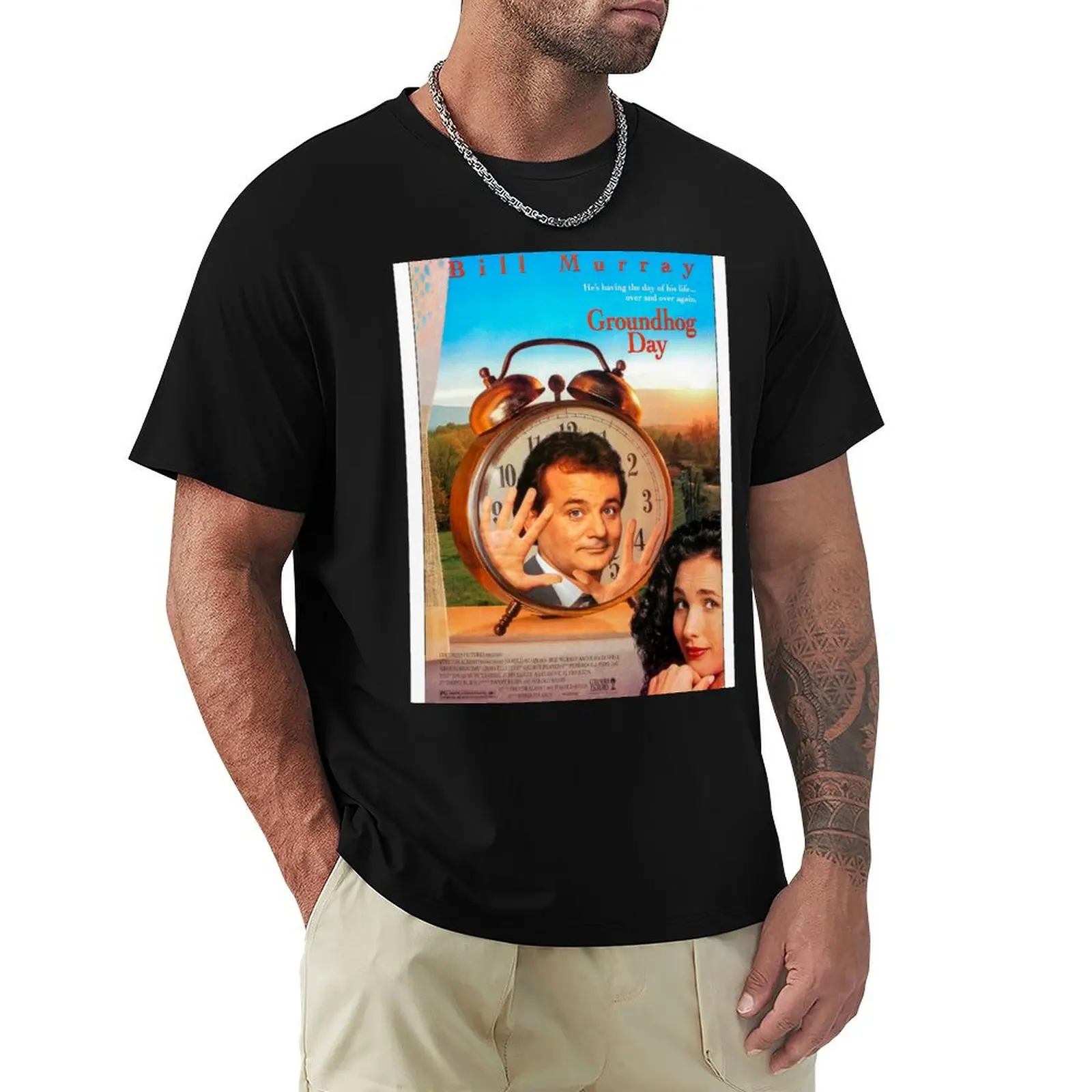 Groundhog Day Movie Poster T-Shirt Big Size Loose Fit Tee Shirt
