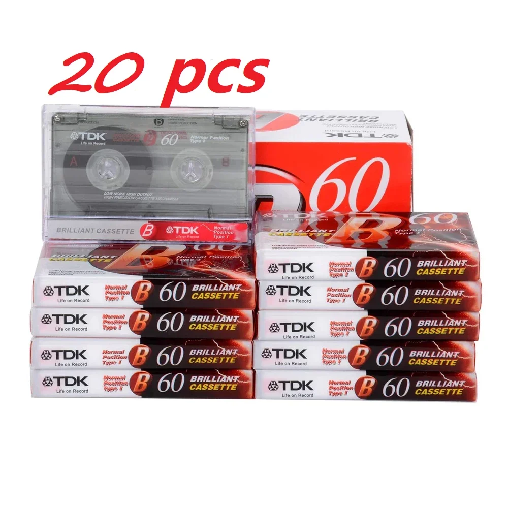 High Qulity Standard Cassette Blank Tape Player Empty 60 Minutes Magnetic Audio Tape Recording For Speech Music Recording 20PCS