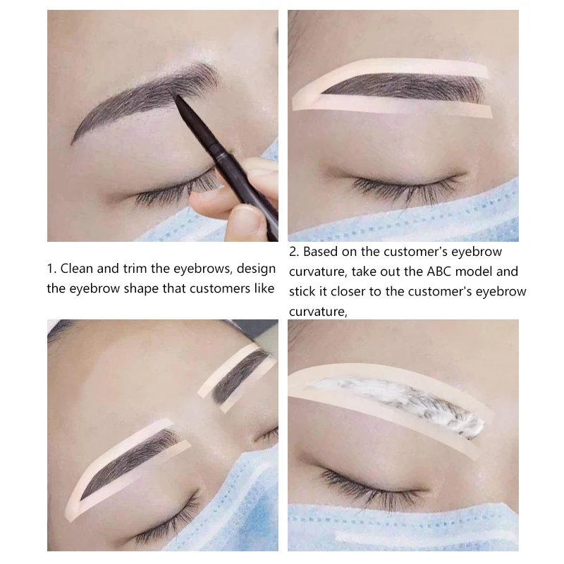 50pc Disposable Eyebrow Design Stencil Eyebrow Tint Airbrush Auxiliary Sticker For Brows Shaping With Single Eyebrowstype Option