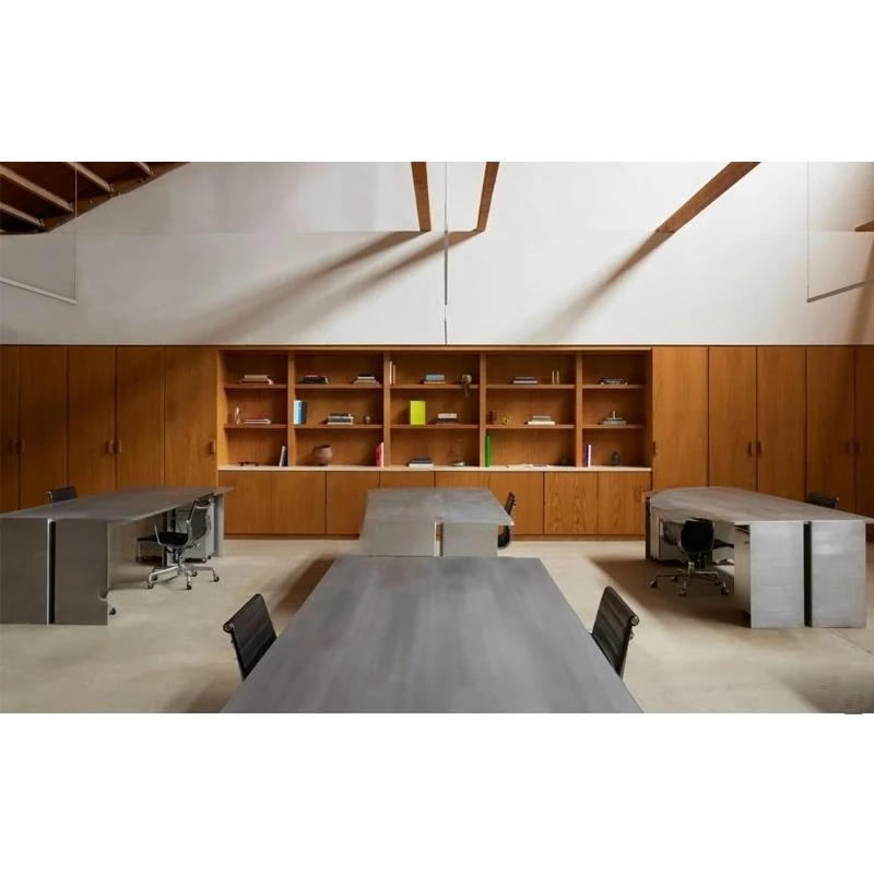 

Modern simple negotiation table, large plate tea table brushed stainless steel conference table