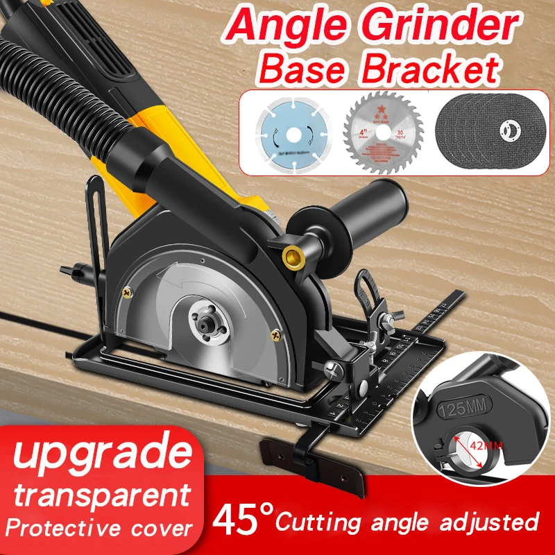 Angle Grinder Bracket 40mm Cutting Depth Adjust Home Use Angle Grinder Conversion Cutter Stand Base Kit Woodworking Table Tool