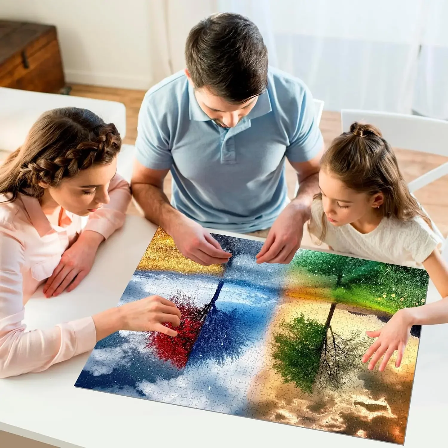 120/300/500/1000 sztuk drzewo czterech pór roku życie puzzle dla dorosłych wystrój domu gry puzzle rodzinne zabawki edukacyjne