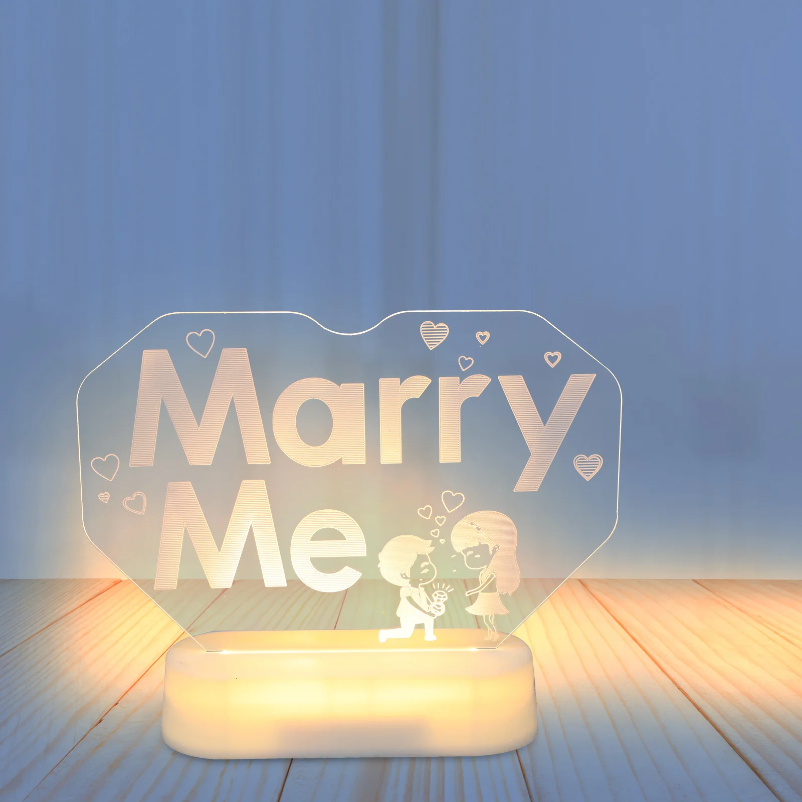 تزوجني مصباح النيون الرومانسي LED علامة إلكتروني ضوء لاقتراح الزفاف عيد الحب جو الديكور مصباح النيون القلب #1