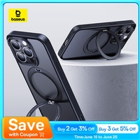 Baseus Magnetic Ring Stand Case for iPhone 16 15 Pro Max Case 360° Rotation Cover for iPhone 15 Pro Plus Magnet Kickstand Case