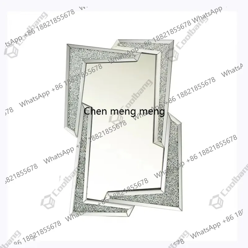 Luxury Home Furniture Modern Decorative Special Shape Mirror Crushed Diamond Wall Mirror