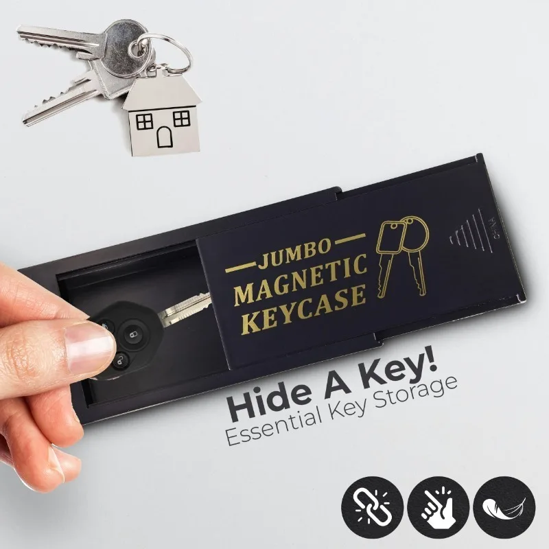 Magnetischer Schlüsselhalter für unter das Auto - Langlebiger Kunststoff-Ersatzschlüsselversteck mit starkem Magnet für Auto/Haus/Büro - Nie mehr ausgesperrt