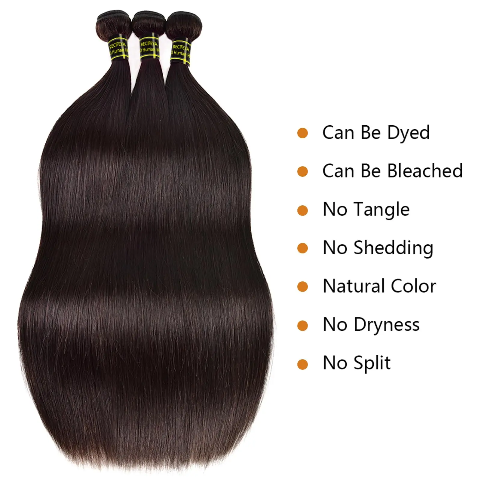 Straight Bundles Human Hair 24 26 28 Inch 100% Unprocessed Brazilian Remy Virgin 12A Straight 3/4 Bundles Human Hair Extensions