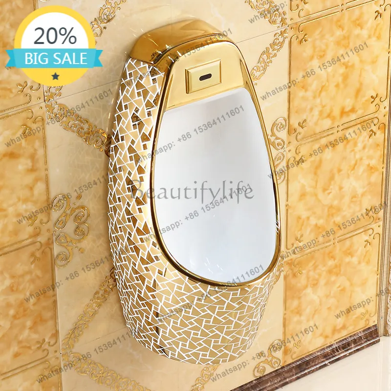 D30 wall-mounted automatic induction golden urinal wall-mounted ceramic urinal