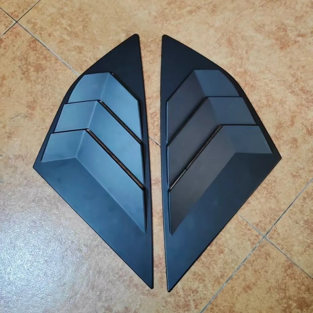 For 16-21 Tenth Gen Civic Modified Rear Triangle Window Louvers, Hatchback Sedan Coupe Style Shutters, ABS Black Car Styling