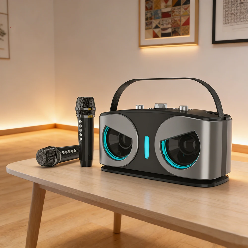 haut-parleur-karaoke-wj-a922-owl-approvisionnement-exclusif-transfrontalier-double-microphone-bluetooth-sans-fil-utilisation-domestique-audio-exterieur